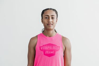 Nobull Wodapalooza High-Neck Women's Tank Tops Pink | Australia (ER7890)